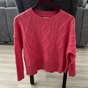 Pink Cable Knit Sweater by Pink Lily